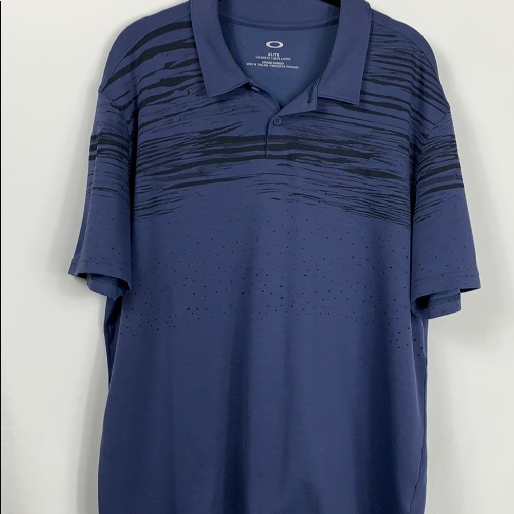 Oakley blue short sleeved golf polo shirt XL